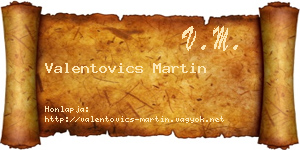 Valentovics Martin névjegykártya