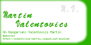 martin valentovics business card